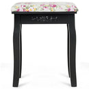 Vanity Wood Dressing Stool Padded Piano Seat with Rose Cushion by LJGDeals