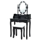 Oval Mirror Vanity Set with 10 LED Dimmable Bulbs and 3 Drawers by LJGDeals