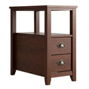End Table Wooden with 2 Drawers and Shelf Bedside Table by LJGDeals