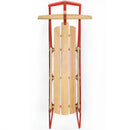 54 Inch Wood Snow Sled with Metal Runners and Steering Bar by LJGDeals