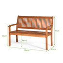 Two Person Solid Wood Garden Bench with Curved Backrest and Wide Armrest by LJGDeals