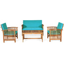 4 Pieces Patio Solid Wood Furniture Set by LJGDeals