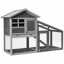 Wooden 56.5 Inch Length Rabbit Hutch with Pull out Tray and Ramp by DirectDeals
