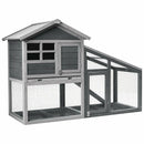 Wooden 56.5 Inch Length Rabbit Hutch with Pull out Tray and Ramp by LJGDeals