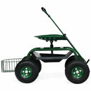 Heavy Duty Garden Cart with Tool Tray and 360 Swivel Seat by LJGDeals