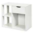 3-Cube Bookcase 2-tier Wooden Storage Shelf with Pull-out Drawer-Brown by LJGDeals
