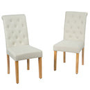 2 Pieces Tufted Dining Chair Set with Adjustable Anti-Slip Foot Pads by DirectDeals