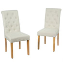 2 Pieces Tufted Dining Chair Set with Adjustable Anti-Slip Foot Pads by LJGDeals