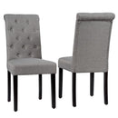 2 Pieces Tufted Dining Chair Set with Adjustable Anti-Slip Foot Pads by LJGDeals