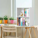 2-Layer Multifunctional Furniture Display Cabinet with Large Capacity Storage Space-White by DirectDeals