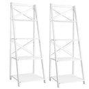 2 Pieces 4-Tier Wood Display Storage Bookshelf Set by LJGDeals