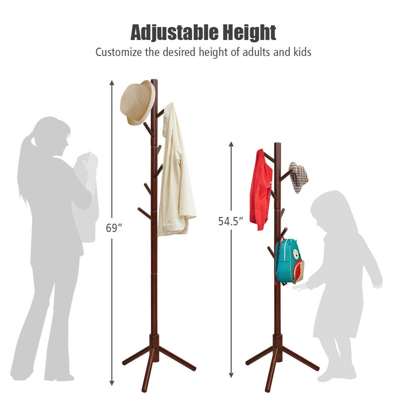 2 Heights Wooden Coat Rack with 8 Hooks, photo 13 of 16