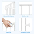 6 Panel Wall-mount Adjustable Baby Safe Metal Fence Barrier-White by LJGDeals