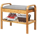 Shoe Rack Bench Bamboo with Storage Shelf-Natural by LJGDeals