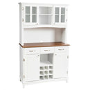 Wood Buffet Hutch Cabinet with 3 Large Drawers by LJGDeals