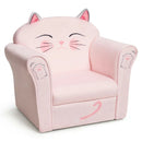 Kids Upholstered Cat Armrest Couch Sofa with Linen Fabric by LJGDeals
