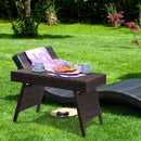 Folding PE Rattan Side Coffee Table Patio Garden Furniture by LJGDeals