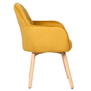 Set of 2 Mid-Back Accent Leisure Armchairs-Yellow by LJGDeals