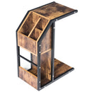 Industrial C-Shape Snack End Table with Storage Space by LJGDeals