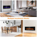 50 Inch Recessed Ultra Thin Electric Fireplace with Timer by LJGDeals