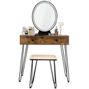 Industrial Makeup Dressing Table with 3 Lighting Modes by LJGDeals
