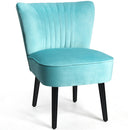Set of 2 Upholstered Modern Leisure Club Chairs with Solid Wood Legs