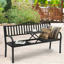 Patio Garden Bench Steel Frame with Adjustable Center Table by LJGDeals