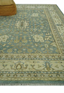 Fine 8x10 Vintage Style Gray and Beige Hand Knotted Traditional wool area rug by The Rug Decor