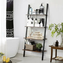 Multipurpose 4-Tier Industrial Leaning Wall Bookcase with Metal Frame by LJGDeals