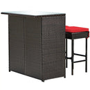 3PCS Patio Rattan Wicker Bar Table Stools Dining Set-Turquoise by LJGDeals