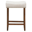 Set of 2 Nailhead Saddle Bar Stools 24 Inch Height by LJGDeals