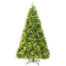 7.5 Feet Pre-lit Hinged Christmas Tree with 550 LED Lights and Sturdy Metal Stand by LJGDeals