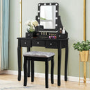 Vanity Dressing Table Set with 10 Dimmable Bulbs and Cushioned Stool by LJGDeals