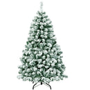 4.5 Feet Pre-Lit Premium Snow Flocked Hinged Artificial Christmas Tree by LJGDeals