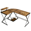 L-Shaped Desk Reversible Corner Computer Desk with Movable Shelf and CPU Stand by LJGDeals