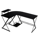 L-Shaped Desk Reversible Corner Computer Desk with Movable Shelf and CPU Stand by LJGDeals