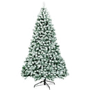 7.5 Feet Pre-Lit Premium Snow Flocked Hinged Artificial Christmas Tree with 550 Lights by LJGDeals