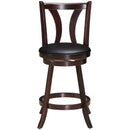 Set of 2 Swivel Bar stool 24 Inch Counter Height Leather Padded Dining Kitchen Chair