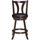 Set of 2 Swivel Bar stool 24 Inch Counter Height Leather Padded Dining Kitchen Chair by LJGDeals