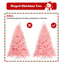6 Feet Pink Artificial Hinged Spruce Full Christmas Tree with Foldable Metal Stand by LJGDeals