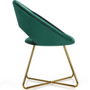 Modern Accent Velvet Dining Arm Chair with Golden Metal Legs and Soft Cushion by LJGDeals