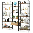 Vintage Triple Wide 5-Tier Bookcase Large Bookshelf Display Storage Shelf by LJGDeals