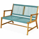2-Person Acacia Wood Yard Bench for Balcony and Patio by LJGDeals