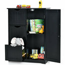 Bathroom Floor Cabinet Side Storage Cabinet with 3 Drawers and 1 Cupboard by LJGDeals
