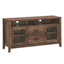 Wooden Retro TV Stand with Drawers and Tempered Glass Doors by LJGDeals