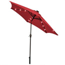9 Feet Solar LED Lighted Patio Market Umbrella Tilt Adjustment Crank Lift by LJGDeals