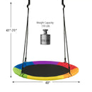 40 Inch 770 lbs Flying Saucer Tree Swing Kids Gift with 2 Tree Hanging Straps-Multicolor by LJGDeals