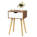 End Side Storage Drawer Nightstand with Solid Wooden Leg by LJGDeals