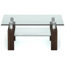 Rectangle Glass Coffee Table with Metal Legs for Living Room by LJGDeals