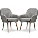 Set of 2 Fabric Upholstered Accent Chairs with Wooden Legs by LJGDeals